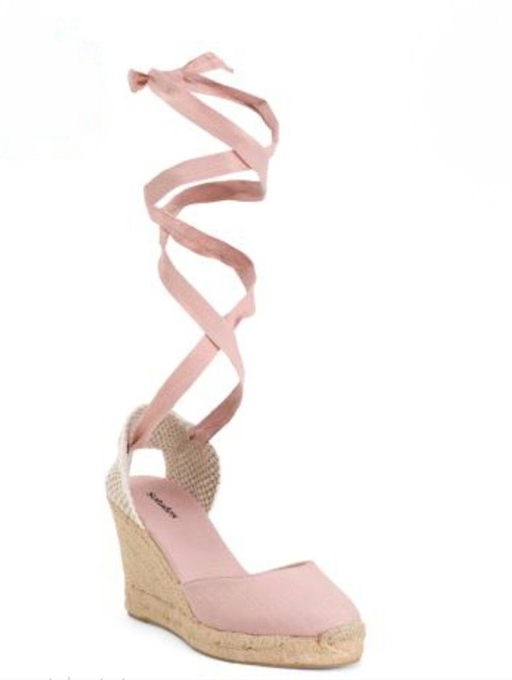 NWOB Soludos Pink Lace-Up Espadrille Wedges